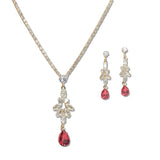 108492, TEARDROP MARQUISE CUBIC ZIRCONIA ACCENT CRYSTAL RHINESTONE NECKLACE SET