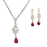108493, TEARDROP MARQUISE CUBIC ZIRCONIA ACCENT CRYSTAL RHINESTONE NECKLACE SET