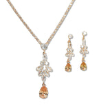108492, TEARDROP MARQUISE CUBIC ZIRCONIA ACCENT CRYSTAL RHINESTONE NECKLACE SET