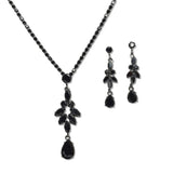 108493, TEARDROP MARQUISE CUBIC ZIRCONIA ACCENT CRYSTAL RHINESTONE NECKLACE SET