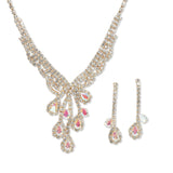 108494, TEARDROP CUBIC ZIRCONIA ACCENT CRYSTAL RHINESTONE NECKLACE SET