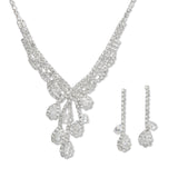 108494, TEARDROP CUBIC ZIRCONIA ACCENT CRYSTAL RHINESTONE NECKLACE SET