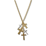 Assorted Cross Charm Cluster Necklace – Worn Multi · NW20404MU_WT NW20404 MU