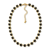 Round Rhinestone Collar Necklace – Gold/Black Diamond · NW20407BD_WT NW20407 BD