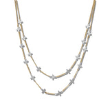 114556, DAINTY TEXTURED CROSS STATION LAYERED NECKLACE