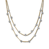 Dainty Hammered Star Layered Necklace – Gold/Silver · NW73117MU1_WT NW73117 MU-1