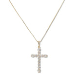 108410, CROSS CUBIC ZIRCONIA PENDANT NECKLACE