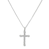 108410, CROSS CUBIC ZIRCONIA PENDANT NECKLACE