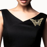 108386, BUTTERFLY CRYSTAL RHINESTONE BROOCH PIN