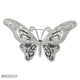 108386, BUTTERFLY CRYSTAL RHINESTONE BROOCH PIN