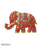 108383, ELEPHANT CRYSTAL RHINESTONE BROOCH PIN