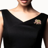 108384, ELEPHANT CRYSTAL RHINESTONE BROOCH PIN