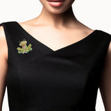 108393, FROG CRYSTAL RHINESTONE BROOCH PIN