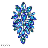 102735, OVERSIZED FLORAL RHINESTONE PIN BROOCH