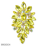 102735, OVERSIZED FLORAL RHINESTONE PIN BROOCH