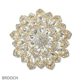 104633, FLOWER RHINESTONE PIN BROOCH