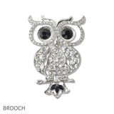 108392, OWL CRYSTAL RHINESTONE BROOCH PIN