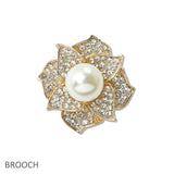 108388, FLORAL CRYSTAL RHINESTONE BROOCH PIN