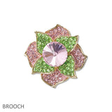 108387, FLORAL CRYSTAL RHINESTONE BROOCH PIN