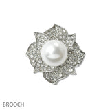 108388, FLORAL CRYSTAL RHINESTONE BROOCH PIN