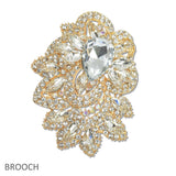 108049, FLORAL VINE RHINESTONE BROOCH PIN