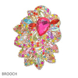 108049, FLORAL VINE RHINESTONE BROOCH PIN