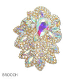 108049, FLORAL VINE RHINESTONE BROOCH PIN