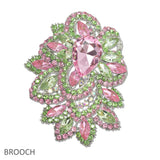 108048, FLORAL VINE RHINESTONE BROOCH PIN