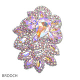 108049, FLORAL VINE RHINESTONE BROOCH PIN