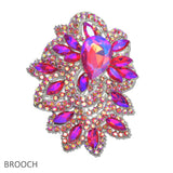 108049, FLORAL VINE RHINESTONE BROOCH PIN