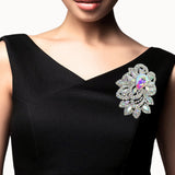 108049, FLORAL VINE RHINESTONE BROOCH PIN