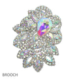 108049, FLORAL VINE RHINESTONE BROOCH PIN