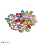 108065, MINI FLORAL RHINESTONE BROOCH PIN