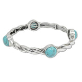 108075, WESTERN ROUND TURQUOISE STONE ACCENT STRETCH BRACELET