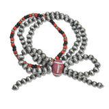 108074, GAME DAY FOOTBALL ACCENT BOW NAVAJO BEADED MULTI LAYERED STRETCH BRACELET