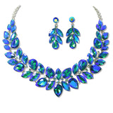 108464, MARQUISE TEARDROP ACCENT RHINESTONE EVENING NECKLACE SET