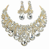107654, TEARDROP RHINESTONE ACCENT EVENING NECKLACE SET