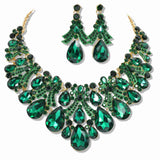 107655, TEARDROP RHINESTONE ACCENT EVENING NECKLACE SET