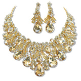 107655, TEARDROP RHINESTONE ACCENT EVENING NECKLACE SET