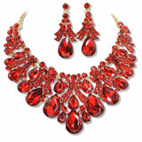 107655, TEARDROP RHINESTONE ACCENT EVENING NECKLACE SET