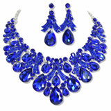 107655, TEARDROP RHINESTONE ACCENT EVENING NECKLACE SET