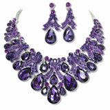 107655, TEARDROP RHINESTONE ACCENT EVENING NECKLACE SET
