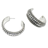 107848, WESTERN TEXTURED ROUND HOOP EARRING