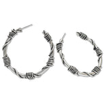 108078, WESTERN KNOTTED ACCENT ROUND HOOP EARRING