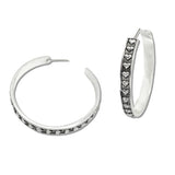 107845, WESTERN HEART ACCENT ROUND HOOP EARRING