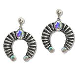 107606, WESTERN SQUASH BLOSSOM RHINESTONE ACCENT DANGLE EARRING