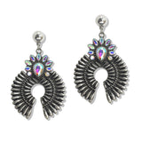 107535, WESTERN SQUASH BLOSSOM RHINESTONE ACCENT DANGLE EARRING