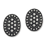 107603, WESTERN BIG OVAL BALL TEXTURED STUD EARRING