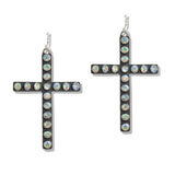 107604, WESTERN CROSS DANGLE EARRING