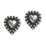 107602, WESTERN HEART BALL TEXTURED STUD EARRING